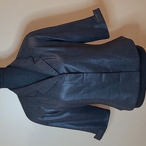 ELDEAN Silk Blend Blazer, Gun Metal Black, Made in Canada, Size 8